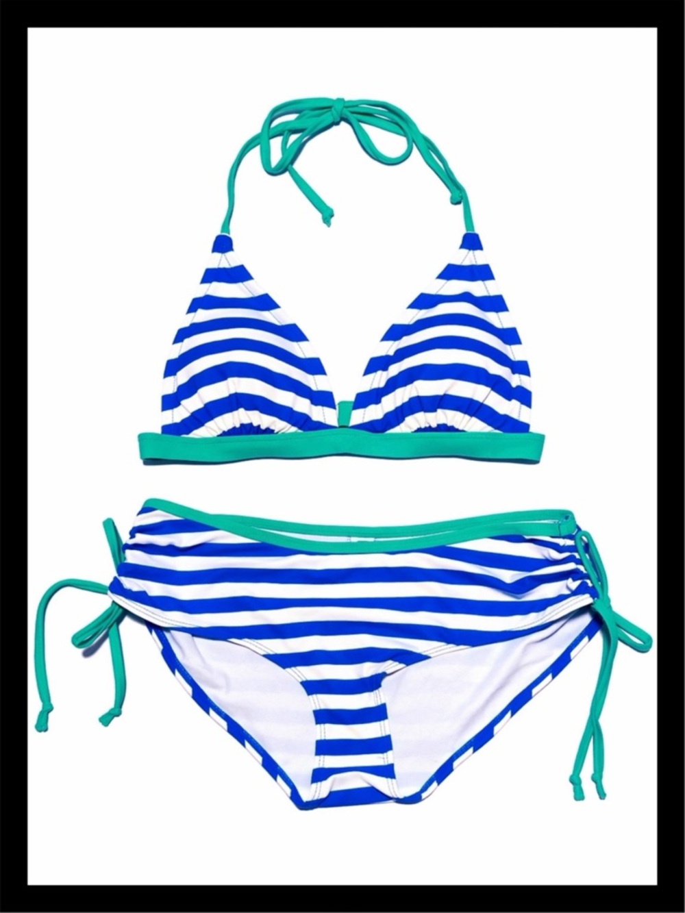💕ⓅⒾⓃⓀ ⓋⓈ VINTAGE/HTF/RARE 2 Piece Blue/White Striped Bikini💕